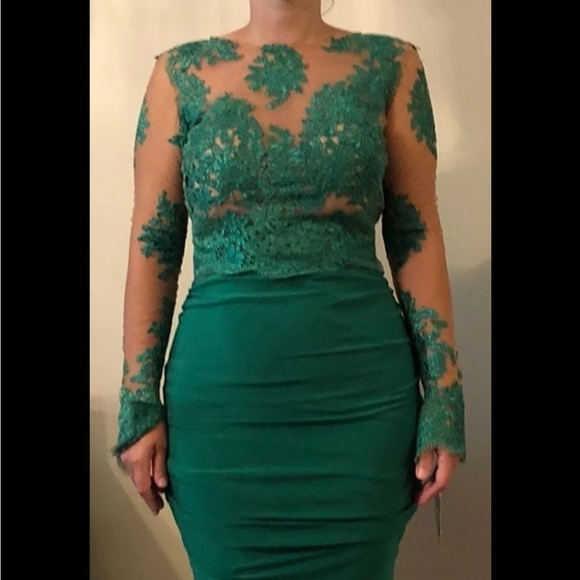 Nicole Bakti - 332L - Asymmetrical Ruffle Evening Gown main image 1